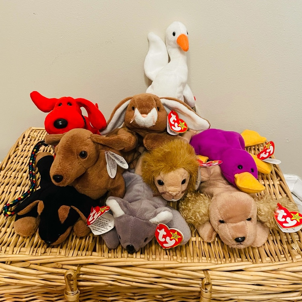 ty with tags 9 original beanie babies!!!